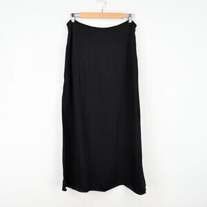 Everlane Women's Hammered Satin Slip Skirt Black Size 12 NWOT
